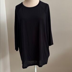 Vince Black Rayon 3/4 Sleeve Top T-shirt